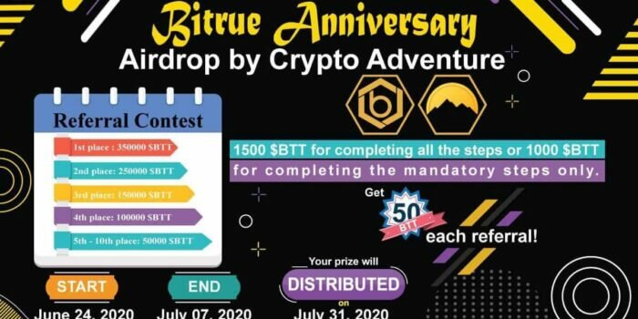 Bitrue airdrops – Get 1500 BTT and lottery tickets to earn more coins